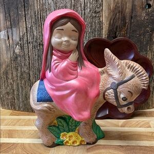Scioto | Vintage | Ceramic | Mary on Donkey | Figurine | Nativity | 1979 | Decor